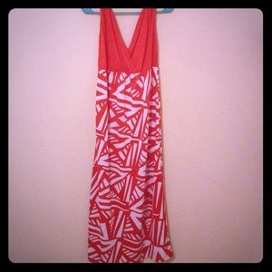 Woman's red and white dress